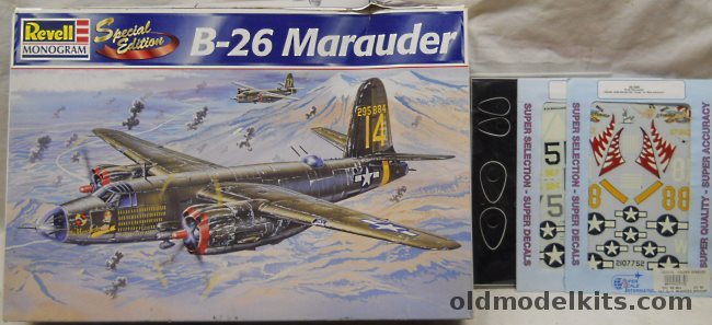 Monogram 1/48 Martin B-26C or B-26B Marauder With Masks Set and 2 Super Scale Decal Sets - Special Edition with Resin Parts - 553 BS 386 BG 9th AF 'Miss Mary' Italy 1944 / 441 BS 320 BG 42 BW 12th AF 'Thumper II' Italy 1944 / 441 BS 320 BG 42 BW 12th AF 'Miss Mancheste, 85-5510 plastic model kit